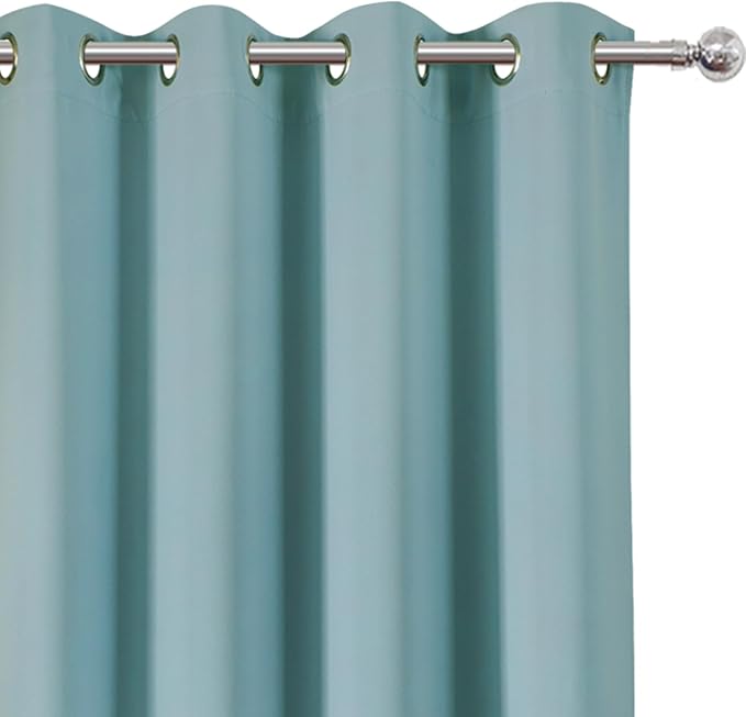 LEMOMO Stone Blue Thermal Blackout Curtains/52 x 45 Inch/Set of 2 Panels Room Darkening Curtains