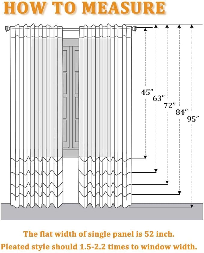 RYB HOME White Curtains & Drapes - Linen Textured Semi Sheer Curtains Privacy Panels for Living Room Bedroom Dining Bathroom Farmhouse Large Window Decor, W 70 x L 63, 2 Pcs