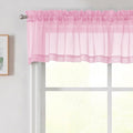 Pink Valances for Windows, Pink Sheer Curtains 14 Inch Length 2 Pack Kitchen Curtain, Modern Solid Mini Small Window Curtains for Cafe Bathroom Basement, Pink, Each 42" Wx14 L Inches