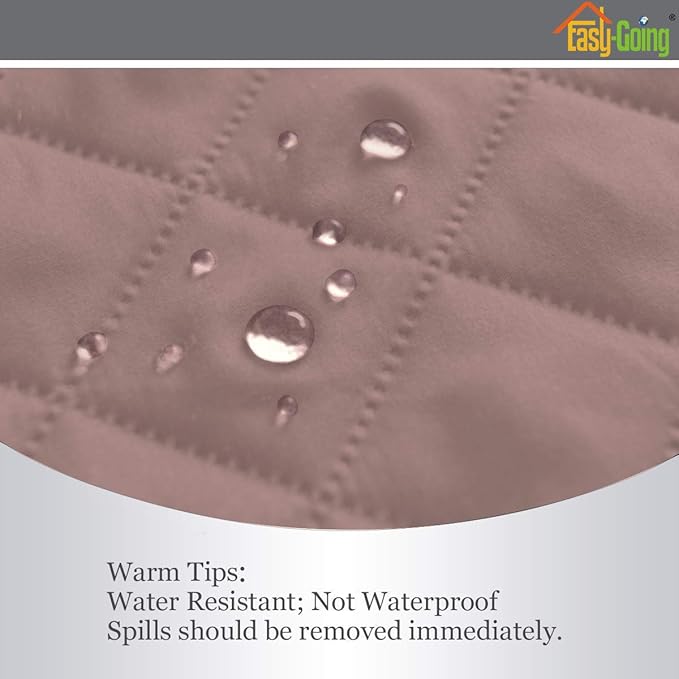 Easy-Going Reversible Oversized Couch Cover for 3 Cushion Couch Sofa Cover for Dogs Water Resistant Furniture Protector Cover with Foam Sticks for Pet (Oversized Sofa, Pink/Beige)