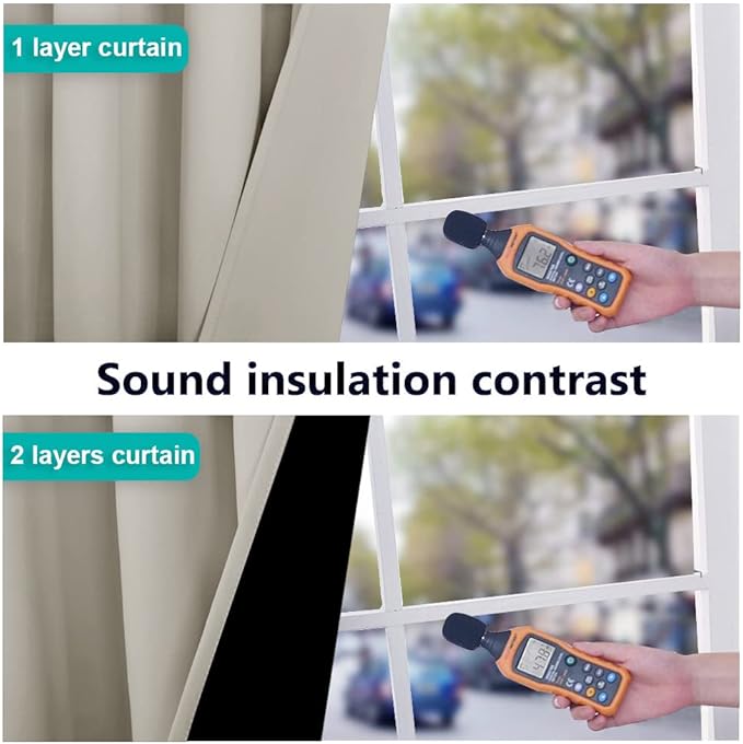NICETOWN Natural 100% Blackout Lined Curtains, 2 Thick Layers Completely Blackout Window Treatment Thermal Insulated Drapes for Kitchen/Bedroom (1 Pair, 62 inches Width x 63 inches Length Each Panel)