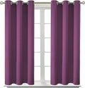 BGment Room Darkening Curtains 45 Inches Long - Grommet Thermal Insulated Drapes Window Treatment Curtains for Bedroom, 2 Panels, 38 x 45 Inch, Eggplant Purple