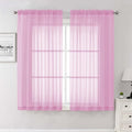 Lecloud Light Pink Sheer Curtains 63 Inch Length 2 Pcs, Dual Rod Pockets Light Filtering Window Curtains for Bedroom, Farmhouse Voile Solid Drapes for Living Room Bathroom, Each Panel 59" W x 63" L