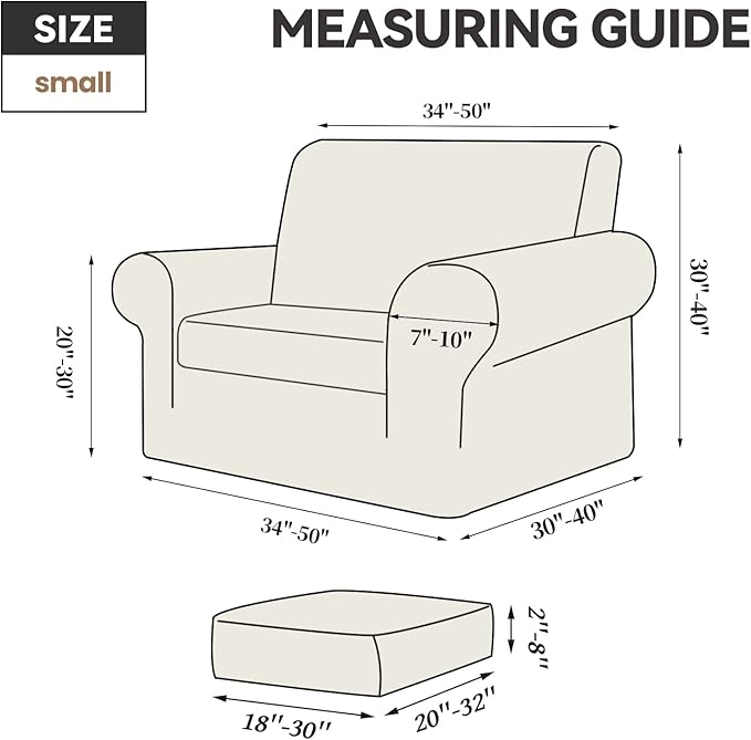 WEERRW Velvet Stretch Chair Sofa Slipcover - 2 Pieces Luxury Soft Velvet Plush Couch Cover Furniture Protector with Elastic Bottom for Pets, Machine Washable, Peacock Blue, Small