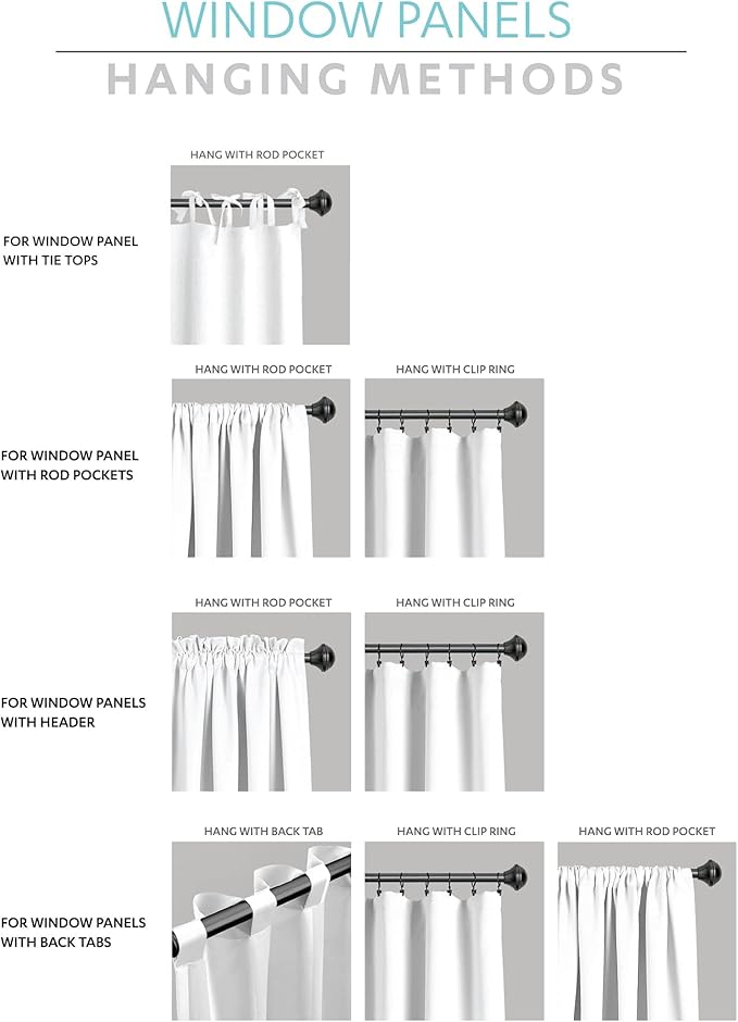 Lush Decor Linen Button Farmhouse Valance Curtians 52"W x 18"L Linen - Linen Valances For Windows - Kitchen Curtains Valances - Bathroom Curtain