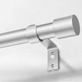 IFELS Heavy Duty Curtain Rods for Windows 28 to 48 Inch, 1 Inch Silver Curtain Rods for Outdoor, Farmhouse, Bedroom, Kitchen, Living Room, Adjustable Easy Install Drapery Rod (A2,Silver,30"-60")