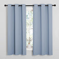 NICETOWN Vintage Blue Blackout Curtains 63 inches Length for Kitchen, 2 Panels, 34" Wide, Thermal Insulated Decoration Drapes for Small Window