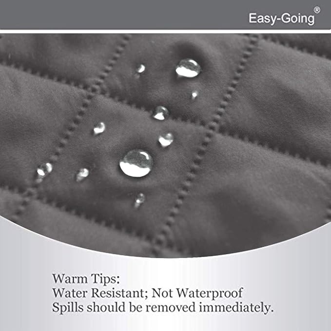 Easy-Going Reversible Loveseat Couch Cover for 2 Cushion Couch Sofa Cover for Dogs Water Resistant Furniture Protector with Foam Sticks Elastic Straps for Pet (Loveseat, Gray/Gray)