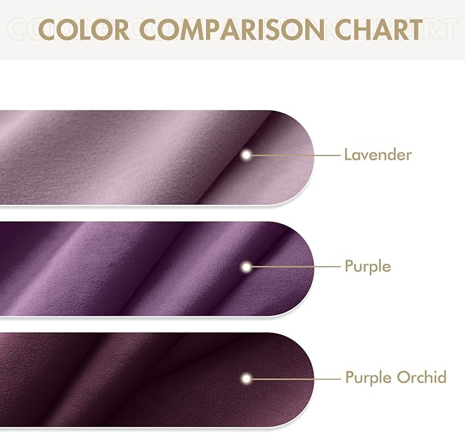 MIULEE Velvet Curtains Purple Orchid Elegant Grommet Thermal Insulated Soundproof Room Darkening Curtains/Drapes for Classical Living Room Bedroom Decor 52 x 84 Inch Set of 2