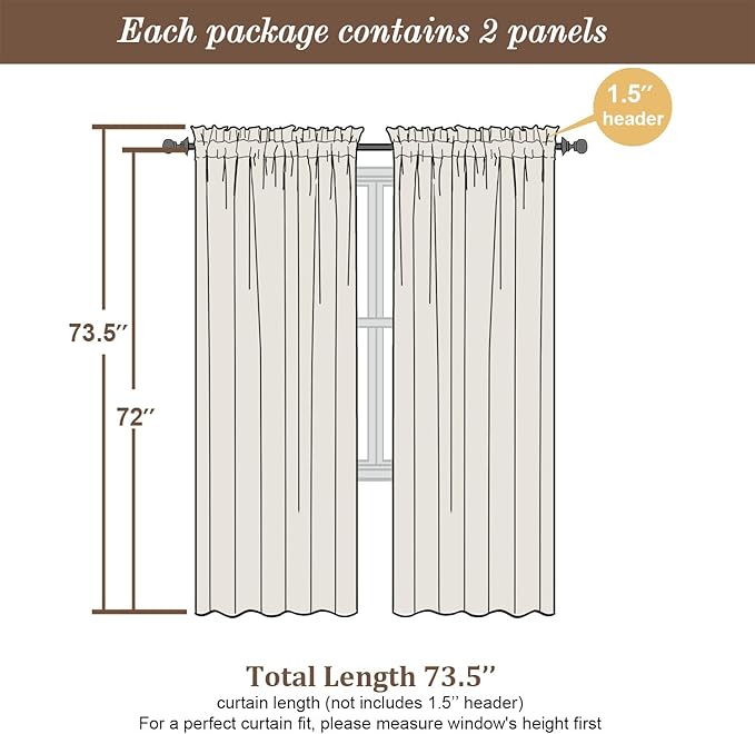 Chyhomenyc White Sheer Curtains 72 Inches Long 2 Panels Set, Light Filtering Tufted Textured Soft Airy Rod Pocket Elegant Leaf Window Treatment Drapes for Bedroom Living Room, 42" Wx72 L, 2PCS
