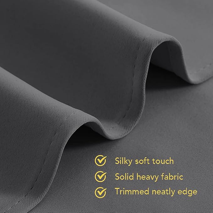 NICETOWN Blackout Window Curtains 80 inch Long, 2 Panels, 34 inch, Grey, Grommet Top Room Darkening Thermal Insulated Solid Vertical Drapes for Bedroom/Kid Room