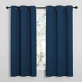 NICETOWN Room Darkening Curtains for Kitchen, Moroccan Blue, Set of 2, 42 inches Wide by 50 inches Long, Window Treatment Thermal Insulated Solid Grommet Room Darkening Curtains/Drapes for Bedroom