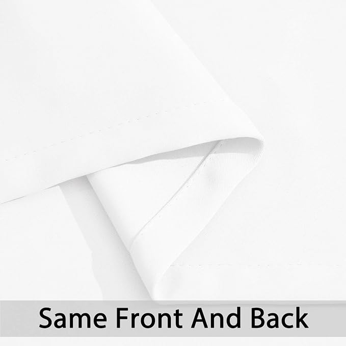 Yakamok Pure White Curtains Room Darkening Thermal Insulated Grommet top Window Curtains for Living Room, 52 x 54 Inch, Pure White, Set of 2