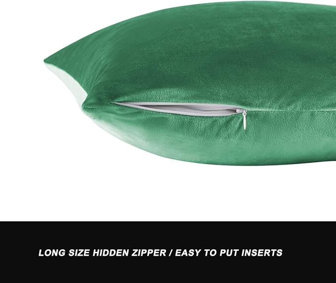 GIGIZAZA Decorative Couch Throw Pillow Covers,Set of 2 Mint Turquoise Square Pillow Cushion Covers 22x22,Pillow Cases Velvet Pillow Covers