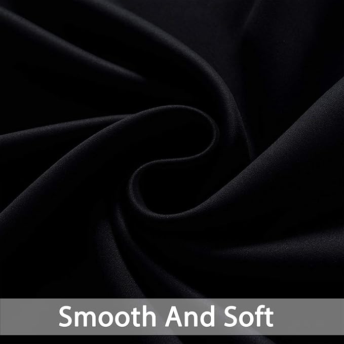 Yakamok Blackout Sliding Glass Door Curtains, Thermal Insulated Window Treatment Drapes for Patio Doors, Grommet Extra Wide Curtain Panels for Living Room, Bedroom (1 Panel, Black, 100W x 84L)