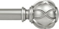 KAMANINA 1 Inch Curtain Rod Telescoping Single Drapery Rod 36 to 72 Inches (3-6 Feet), Antique Silver Curtain Rods for Windows 24 to 68 Inches, Netted Texture Finials