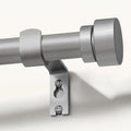 Lootkell Modern Silver Curtain Rods for Windows 66 to 120 Inches Adjustable Length Heavy Duty 1" Diameter Window Curtain Rod with Decorative Finials for Outdoor Bedroom Kitchen Living Room