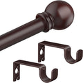Bronze Curtain Rods for Bedroom with Brackets,5/8 Inch Diameter Small Window Curtain Rod Adjustable 32 to 60 Inches,Easy Install Drapery Rods