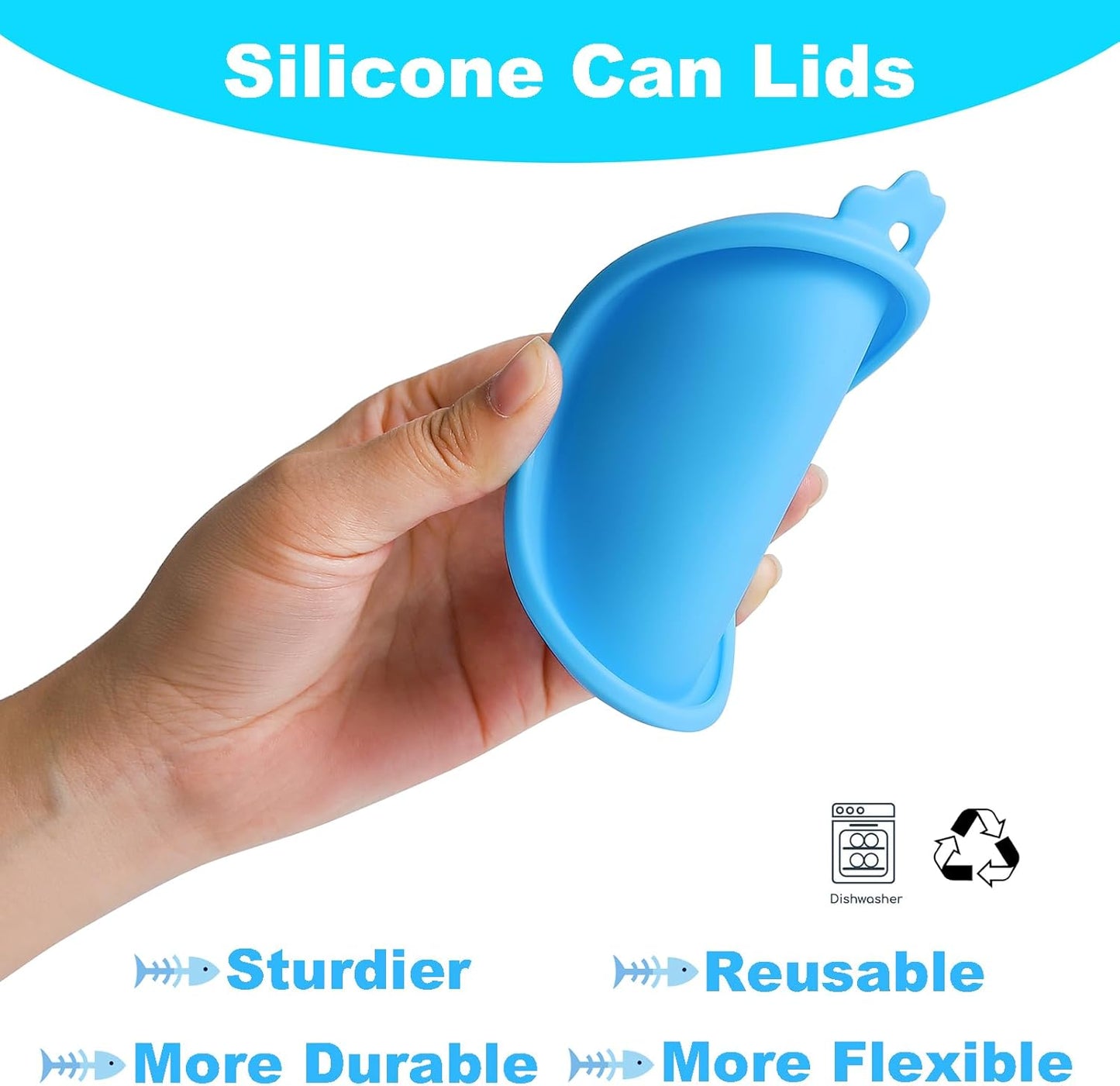 COMTIM Cat Food Can Covers Lids for 5.5 oz Cans, 2 Pack Silicone Cat Food Can Lids for 5.5 oz 5.3 oz Cans...Pet Food Can Covers Reusable Can Toppers Savers for Wet Food