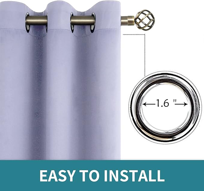 BGment Blackout Curtains - Grommet Thermal Insulated Room Darkening Bedroom and Living Room Curtains, Set of 2 Panels (70 x 84 Inch, Lavander)