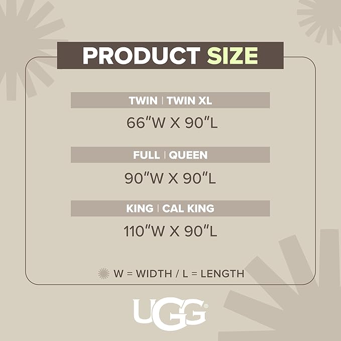 UGG Adalee Faux Fur Twin Blanket for Bed, Soft Blanket or Warm Large Throw for Couch, Washable Twin XL Bedding, Luxury Bedroom Decor, 66" x 90", Natural White