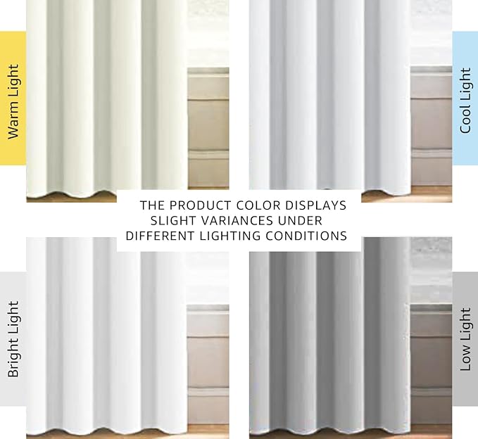 H.VERSAILTEX White Curtains for Living Room Pure White Curtain 96 inches Long Thermal Insulated Window Treatment Panel/Drape for Bedroom, White, One Panel, Grommet Top, 52" W x 120" L