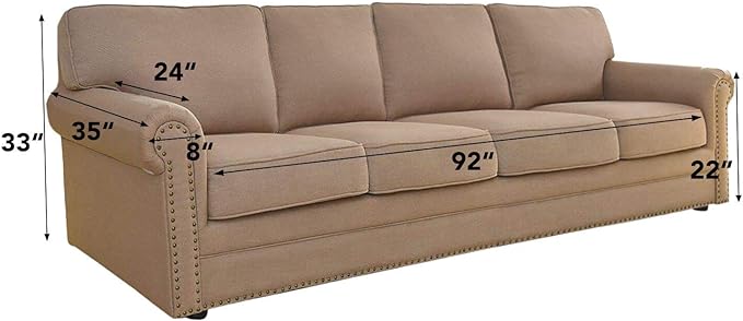 Easy-Going Stretch 4 Seater Sofa Slipcover 1-Piece Sofa Cover Furniture Protector Couch Soft with Elastic Bottom for Kids, Polyester Spandex Jacquard Fabric Small Checks Peacock Blue