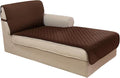 U-NICE HOME Sectional Couch Cover for Dogs Pets Chaise Lounge Reversible Sofa Cover Furniture Protector with Elastic Adjustable Strap, Brown
