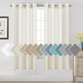 H.VERSAILTEX Natural Linen Semi Sheer Curtains Soft Semi Sheer Curtain Panels for Living Room/Nickel Grommet Window Treatment Curtains for Bedroom (Set of 2, 52 by 72 Inch, Ivory)