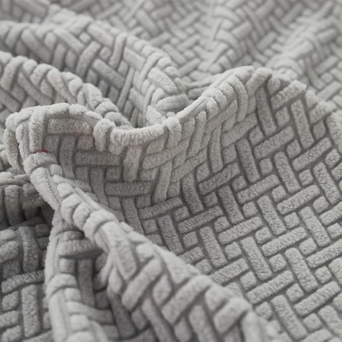 Sofa Covers Couch Covers for Sofa Pet Friendly Couch Cushion Covers Universal Sofa Covers Washable Stretch Slipcovers for Sectional Sofa (Texture Light Gray,Back Cover M)