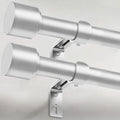 GEEBOBO 2 Pack Silver Curtain Rods for Windows 48 to 84 Inch, 1 Inch Adjustable Heavy Duty Easy Install Curtain Rods Set for Outdoor, Patio, Farmhouse, Bedroom, Living Room (Silver,30"-90",2 Pack)