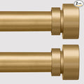 Lootkell 2 Pack Modern Gold Curtain Rods for Windows 48 to 84 Inches Adjustable Heavy Duty 1" Diameter Window Curtain Rod with Decorative Finials for Outdoor Bedroom Kitchen Living Room