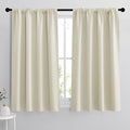 RYB HOME Extra Wide Curtains for Bedroom Living Room 63 inches Long, Thermal Insulated Privacy Drapes for Nursery Home Theater Dining Room, Width 62 by Length 63, Beige, 2 Panels