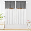 FRAMICS Farmhouse Cotton Linen Curtains for Living Room, Boho Button Curtains 63 Inch Length, Grey Rustic Country Linen Window Curtains for Bedroom, Rod Pocket Curtains & Drapes, 52 x 63 Inch, Grey