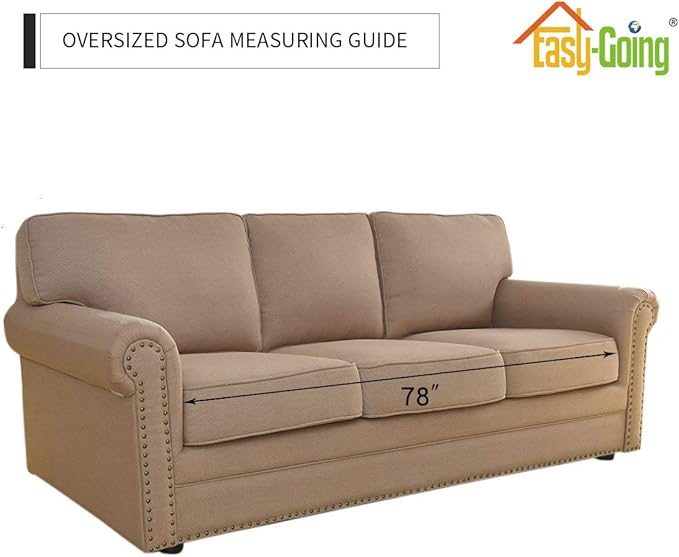 Easy-Going Stretch Oversized Sofa Slipcover 1-Piece Sofa Cover Furniture Protector Couch Soft with Elastic Bottom for Kids, Polyester Spandex Jacquard Fabric Small Checks Peacock Blue