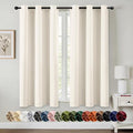 MIULEE Beige White Blackout Curtains for Bedroom Living Room 45 Inches Long 2 Panels, Thermal Insulated Room Darkening Drapes Solid Grommet Noise Reduction Light Blocking Window Treatments 40x45 Inch