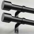 GEEBOBO 2 Pack Black Curtain Rods for Windows 66 to 120 Inch, 1 Inch Adjustable Heavy Duty Easy Install Curtain Rods Set for Outdoor, Patio, Farmhouse, Bedroom, Living Room (Black,30"-120",2 Pack)