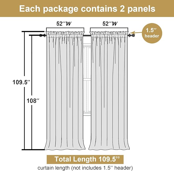 Lecloud Leia Navy Blue Sheer Curtains for Living Room 108 Inches Long 2 Pcs, Jacquard Leaf Textured Modern Bedroom Curtains, Voile Dual Rod Pocket Light Filtering Drapes, Each Panel 52" W x 108" L