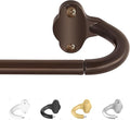 TVWOO Bronze Wrap Around Curtain Rods:5/8 Inch Blackout Adjustable Window Curtain Rod for Bedroom Kitchen Apartment Renter Friendly,Room Darkening Curved Drapery Rods Easy Install,Antique Brown 28-60"
