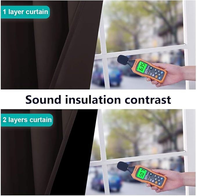 NICETOWN 100% Blackout Curtains 45 inches Long, 1 Pair, Brown, 42 inches Width Each Panel, 2 Thick Layers Completely Blackout Window Treatment Thermal Insulated Lined Drapes for Small Window