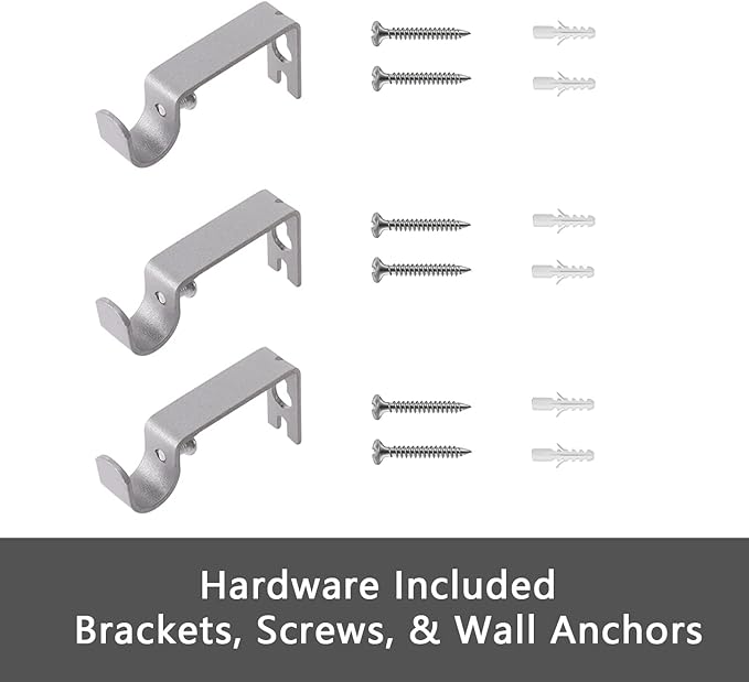 GXOACKJ Curtain Rods for windows 48 to 84-93 inch, 5/8 inch Decorative Silver Splicing Heavy Duty Metal Curtain Rod set with Brackets