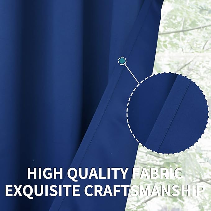 BGment Blackout Curtains for Bedroom - Grommet Thermal Insulated Room Darkening Curtains for Living Room, 70 x 63 Inch, 2 Panels, Royal Blue