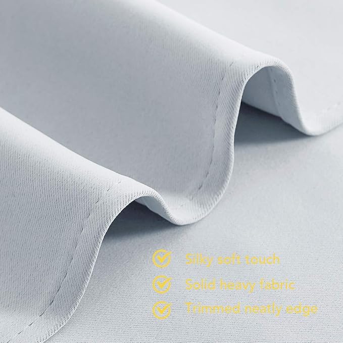 NICETOWN Room Darkening Curtain Panels for Bedroom -Easy-Care Solid Thermal Insulated Grommet Room Darkening Draperies/Drapes (Greyish White, 2 Panels, 60 by 84)