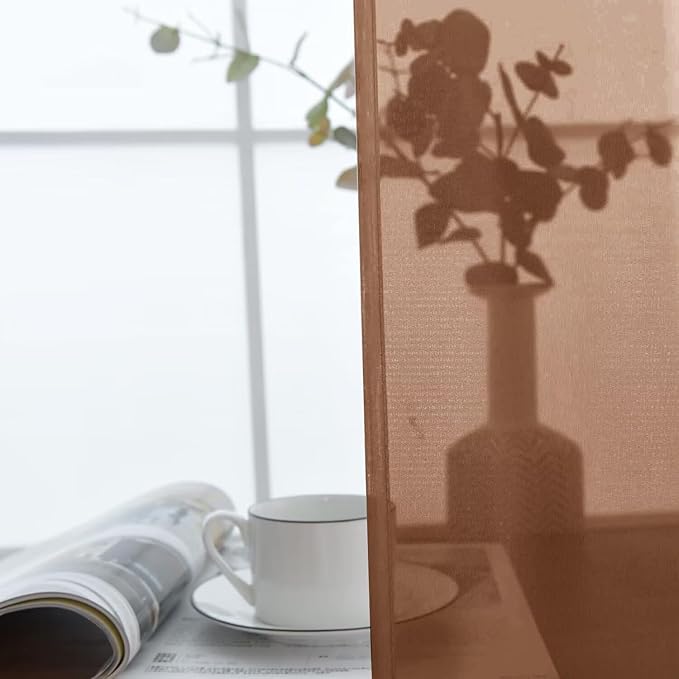 SpaceDresser Brown Sheer Curtains 4 Panels Rod Pocket Semi-Sheer Curtain 63 Inches Long Light Filtering Voile Window Drapes for Bedroom Living Room Kitchen, Each 52W x 63L