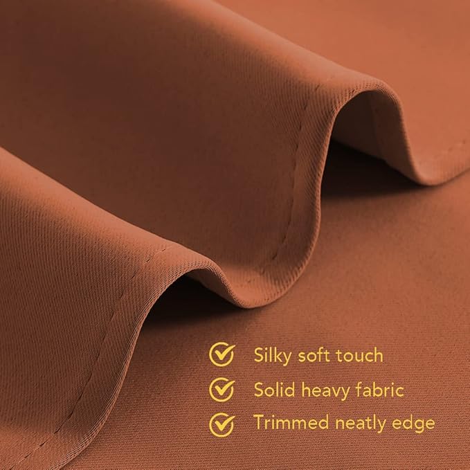 NICETOWN Modern Blackout Curtains Noise Reducing, Thermal Insulated and Privacy Room Darkening Drape Panels for Boy's Guest Room Door Window (Burnt Orange, 2 Panels, W42 x L72 -Inch)