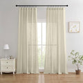Joydeco Linen Curtains 72 Inch Length 2 Panels Set, Light Filtering Curtains for Bedroom Living Room,Linen Blend Drapes 52 Inches Wide with Back Tab Rod Pockets (W52 x L72 Inch, Natural)