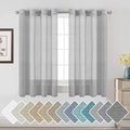 H.VERSAILTEX Linen Curtains Nickel Grommet Natural Linen Semi-Sheer Curtains 2 Panels Privacy Added Premium Soft Rich Material Drapes for Bedroom/Living Room - 52x54 - Inch - Dove