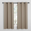 NICETOWN Room Darkening Curtains for Kitchen, Taupe, Set of 2, 42 inches Wide by 50 inches Long, Window Treatment Thermal Insulated Solid Grommet Room Darkening Curtains/Drapes for Bedroom