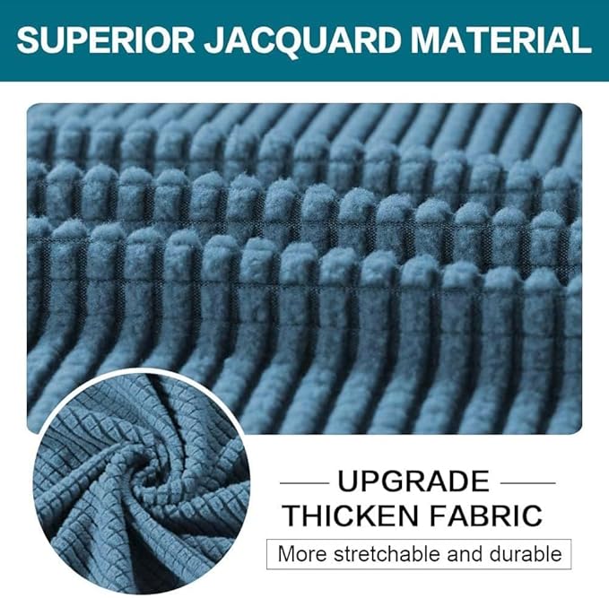 Turquoize 3 Piece Sofa Covers for 2 Cushion Couch Sofa Slipcover Soft Couch Cover for Dogs-Washable Sofa Furniture Covers with 2 Individual Cushion Covers, Thick Fabric (2 Cushion Sofa, Dusty Blue)