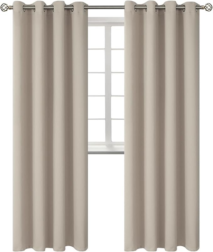 BGment Room Darkening Curtains 108 Inches Long - Grommet Thermal Insulated Drapes Window Treatment Curtains for Bedroom, 2 Panels, 52 x 108 Inch, Camel